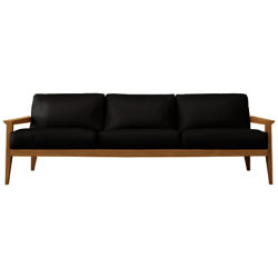 Case Stanley Large Leather Sofa Black